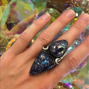 Starnative sterling silver purple moonstone ring✨